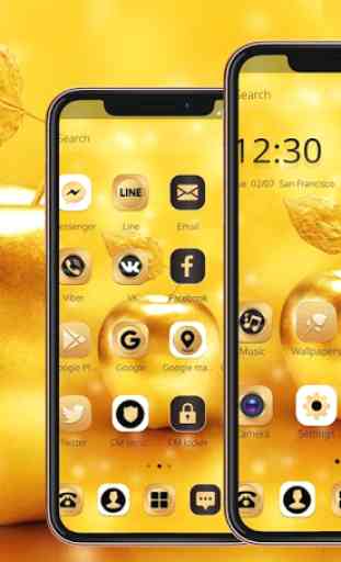 Gold Luxury Apple Theme For XS 3