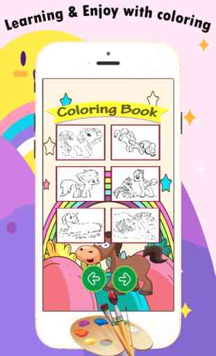 My Pony livro para colorir para crianças idade 1-10: Jogos livre para Aprenda a usar o dedo enquanto colorir com cada um para colorir 2
