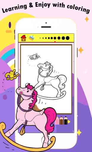 My Pony livro para colorir para crianças idade 1-10: Jogos livre para Aprenda a usar o dedo enquanto colorir com cada um para colorir 3