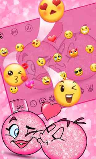 3D Valentine Love Emoji Keyboard Theme 2