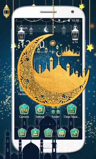 Blue Ramadan Mubarak Moon Theme 2