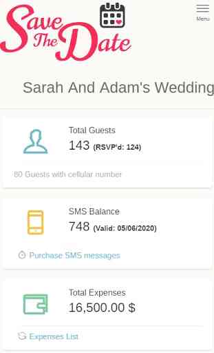 SaveDate - Wedding Rsvp by text message 1