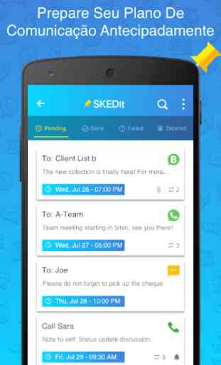 SKEDit Scheduling App: Agende WhatsApp, SMS, Calls 2