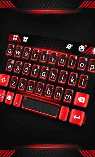Tema Keyboard Black Red Tech 1