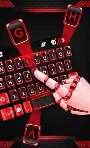 Tema Keyboard Black Red Tech 2