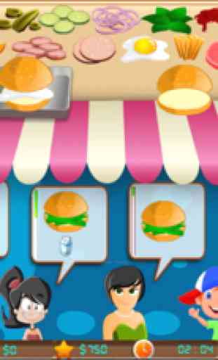 Burger Shop Big Head: fabricante de jogos hamburger para meninas e meninos 3