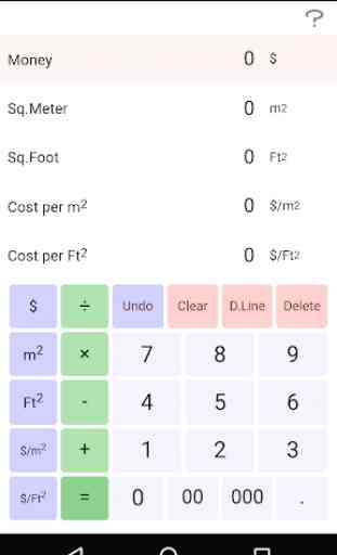 Cost per Square Foot/Meter Calc. 1