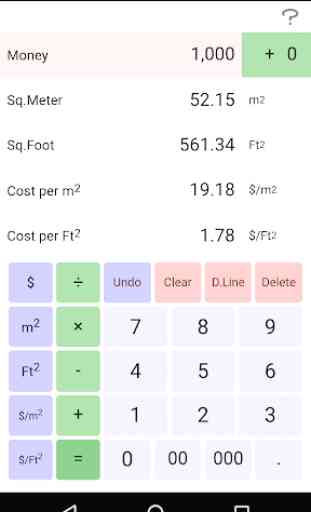 Cost per Square Foot/Meter Calc. 3