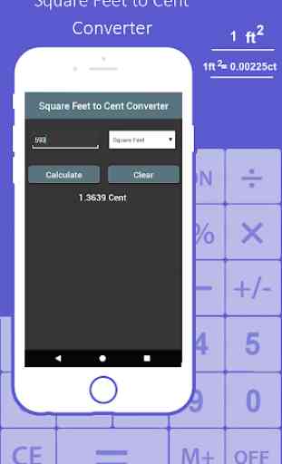 Square Feet to Cent Converter 3