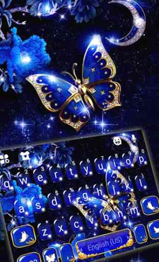 Tema Keyboard Blue Fancy Butterfly 1