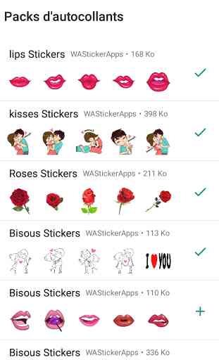 WAStickerApps - Stickers Bisous collection 1