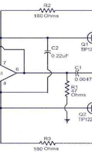 Diagrama de circuito do amplificador de potência 3