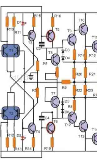 Diagrama de circuito do amplificador de potência 4