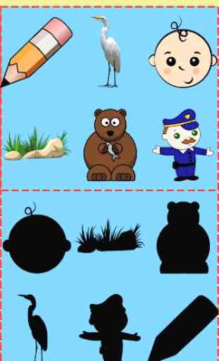 Match The Picture Shadow, kids matching game 1