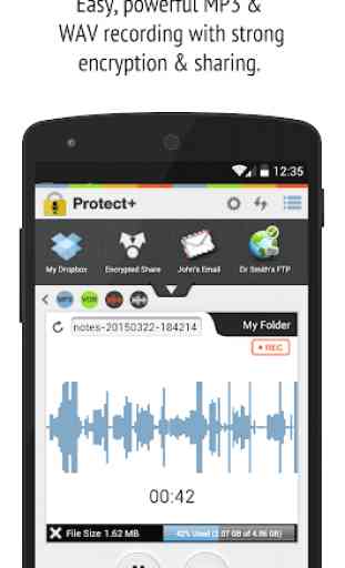 Protect+ MP3/WAV Voice Recorder w/ Encryption Free 1