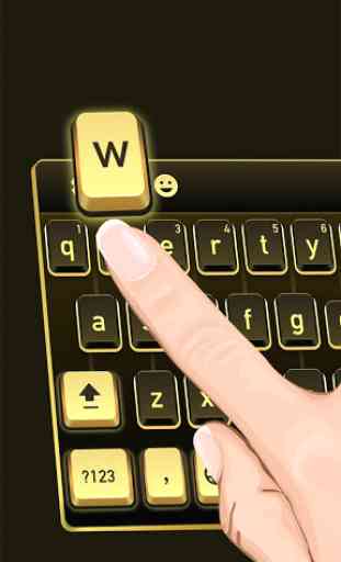 Tema preto do teclado do ouro 2