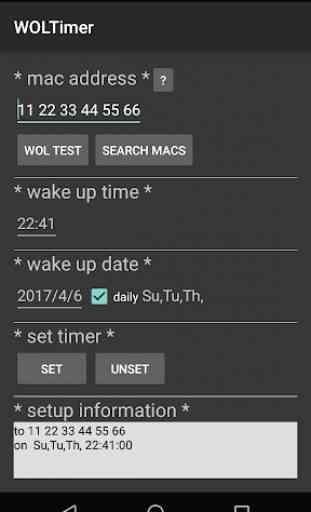 WOL Timer. daily/weekly/specified date wake up lan 1