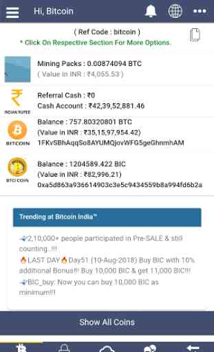 Bitcoin India Wallet & Exchange 2