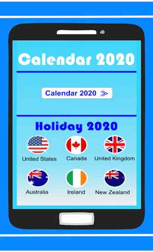 Calendar in English 2020 Free 1