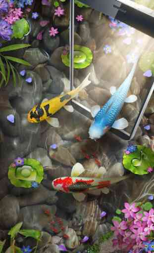 Tema de peixe koi 3D com efeito de ondulação 3D 1