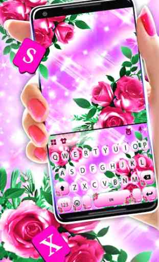 Tema Keyboard Pink Glamor Roses 2