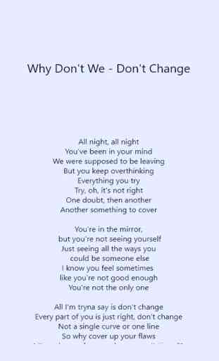 Why Don't We - Don't Change lyrics 1