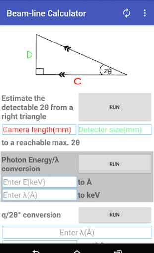 Beam-line Calculator(For XRD, XRF,  HP Operations) 1