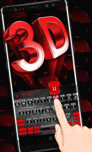 3D Black Red Keyboard Theme 1