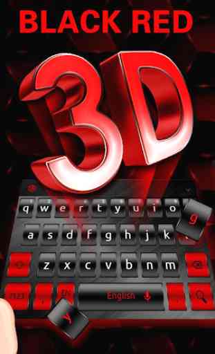 3D Black Red Keyboard Theme 2