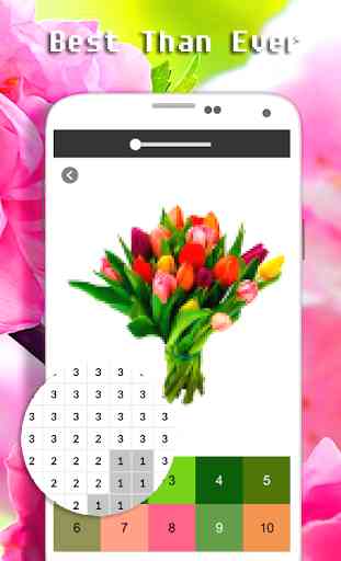 Buquê De Flores Cor Por Número - Pixel Art 2