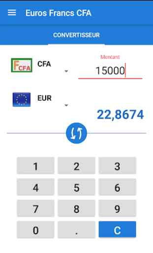 Conversor de Francos CFA para Euros 3