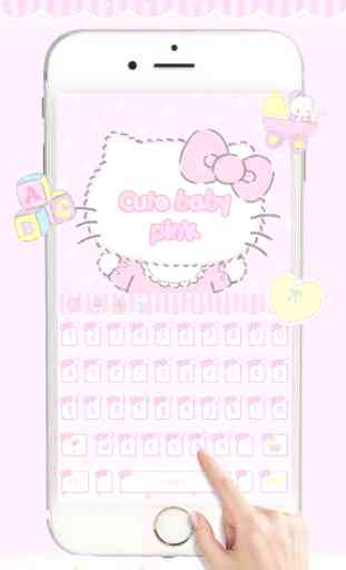 Cute baby Kitty pink keyboard 1