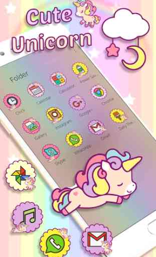 Cute baby Unicorn Mobile Theme 2