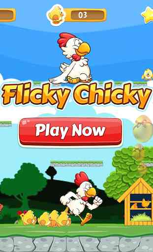 Flicky Chicky: jumping e corrida frango plataform 1