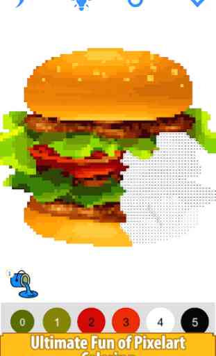 Food Color by Number - Pixel Number Draw Coloring 4
