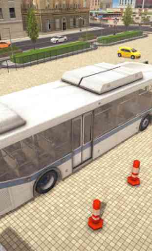 Moderno Ônibus Dirigindo Clássico Estacionamento 1