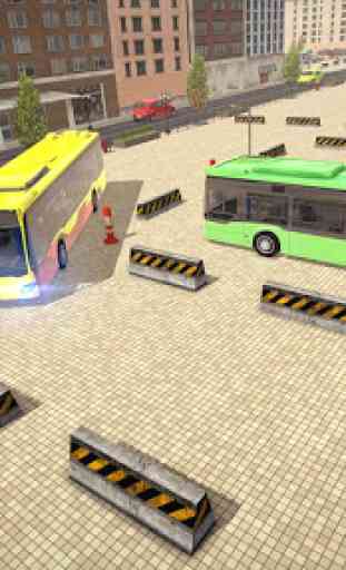 Moderno Ônibus Dirigindo Clássico Estacionamento 4