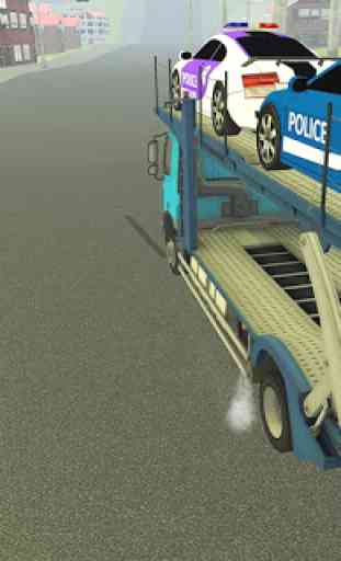 polícia carro transportador simulad carga caminhão 3