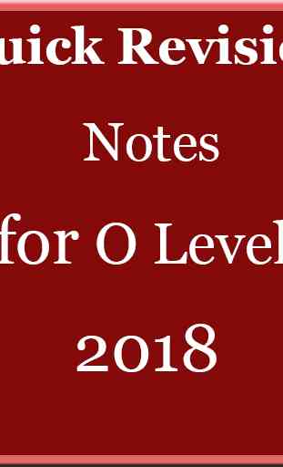 Quick Revision Notes for O Level 2