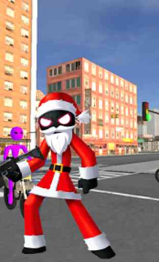 Santa Claus Stickman Rope Hero Gangstar Snowman 1