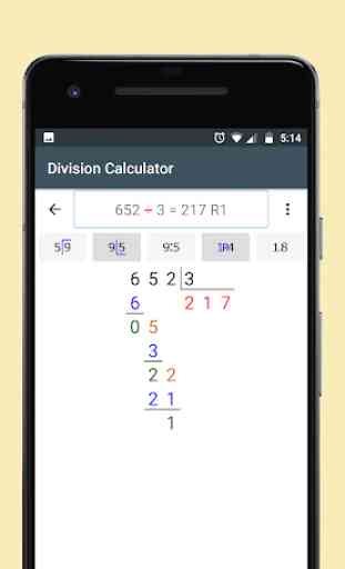 Calculadora de divisão (com remadores ou decimais) 4