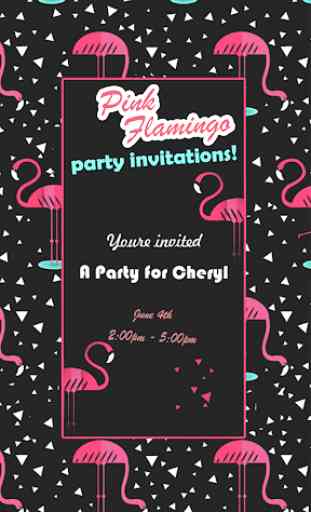 Flamingo Convites De Aniversário 3