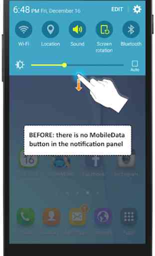 Install the MobileData button 1