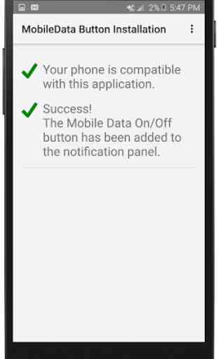 Install the MobileData button 2