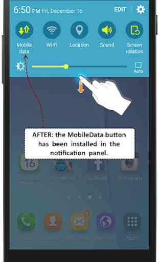 Install the MobileData button 3