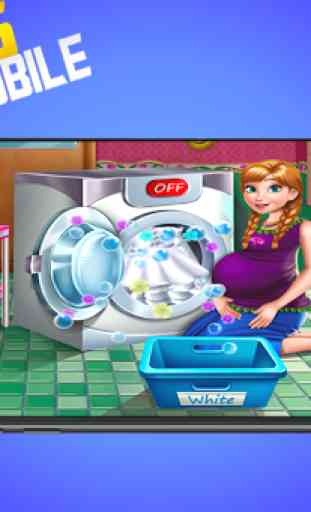 lavanderia princesa grávida - jogo Mamãe grávida 2