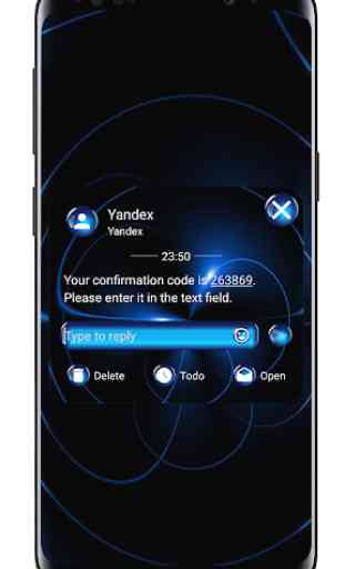 SMS Tema Esfera Azul - mensagem de texto preto 4