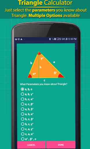 Calculadora Triangular- Solucionador Passo a Passo 2