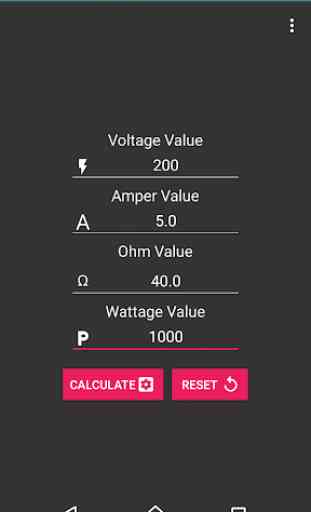 Calculator Volt/Amp/Watt/Ohm 2