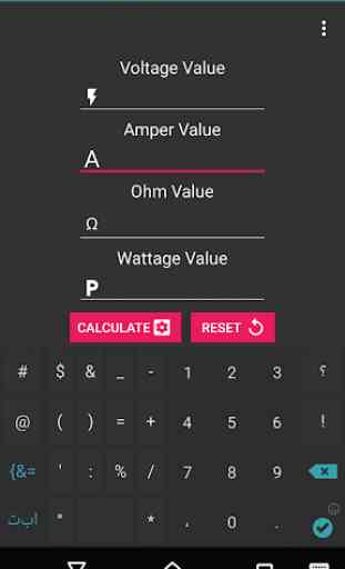 Calculator Volt/Amp/Watt/Ohm 3